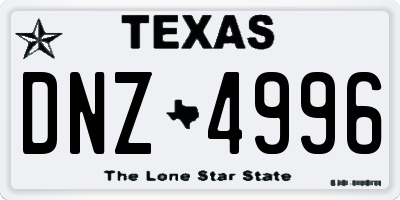 TX license plate DNZ4996