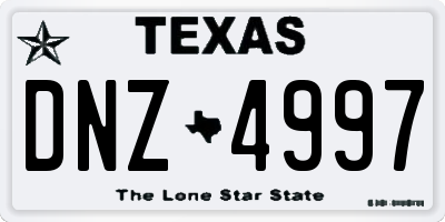 TX license plate DNZ4997