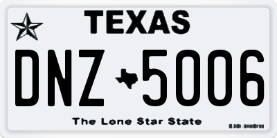 TX license plate DNZ5006