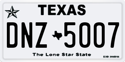 TX license plate DNZ5007