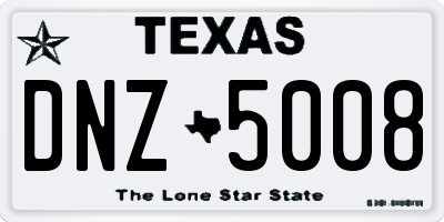 TX license plate DNZ5008