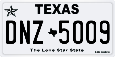 TX license plate DNZ5009