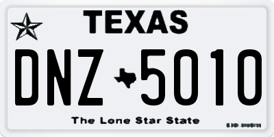 TX license plate DNZ5010