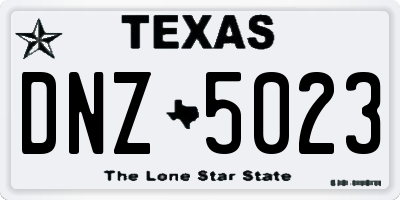 TX license plate DNZ5023