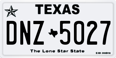TX license plate DNZ5027