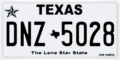 TX license plate DNZ5028