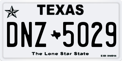 TX license plate DNZ5029