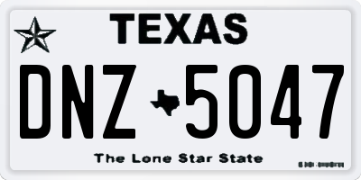 TX license plate DNZ5047