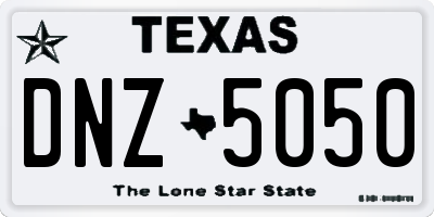 TX license plate DNZ5050