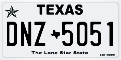 TX license plate DNZ5051