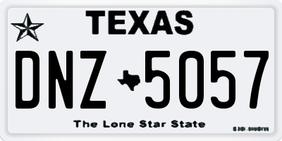 TX license plate DNZ5057