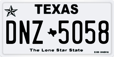 TX license plate DNZ5058