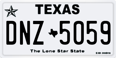 TX license plate DNZ5059