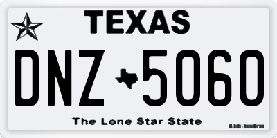 TX license plate DNZ5060