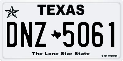 TX license plate DNZ5061