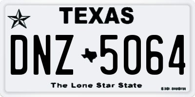 TX license plate DNZ5064
