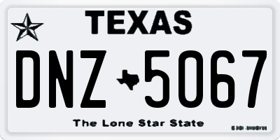 TX license plate DNZ5067