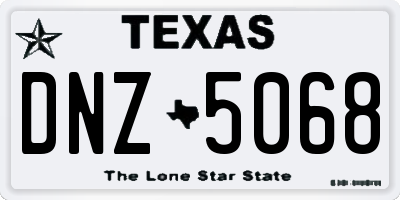 TX license plate DNZ5068