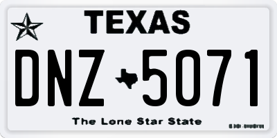 TX license plate DNZ5071