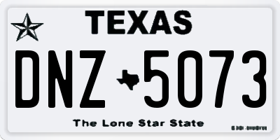 TX license plate DNZ5073