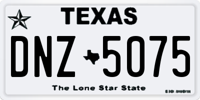 TX license plate DNZ5075