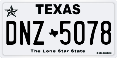 TX license plate DNZ5078