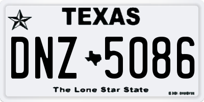 TX license plate DNZ5086