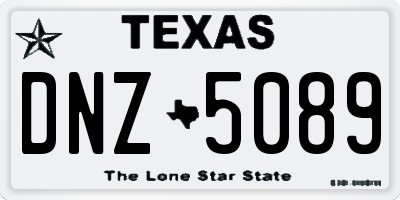 TX license plate DNZ5089