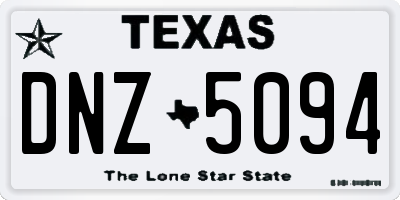TX license plate DNZ5094
