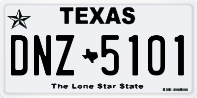 TX license plate DNZ5101