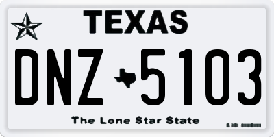 TX license plate DNZ5103
