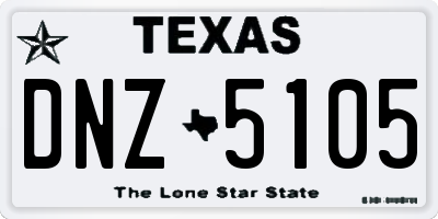 TX license plate DNZ5105