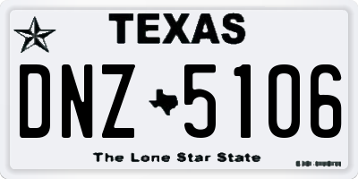 TX license plate DNZ5106