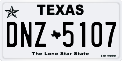 TX license plate DNZ5107