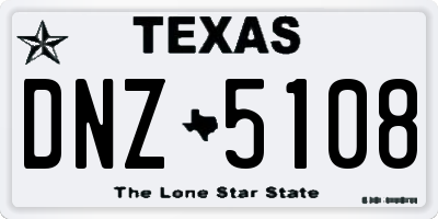 TX license plate DNZ5108