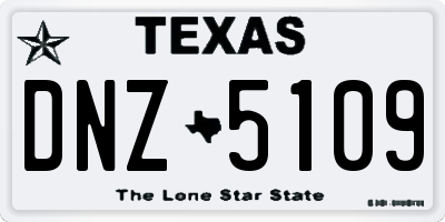 TX license plate DNZ5109