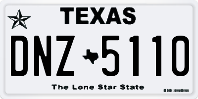 TX license plate DNZ5110