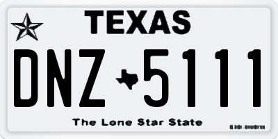 TX license plate DNZ5111