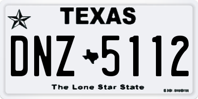 TX license plate DNZ5112