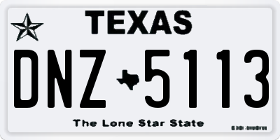 TX license plate DNZ5113