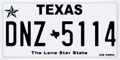 TX license plate DNZ5114