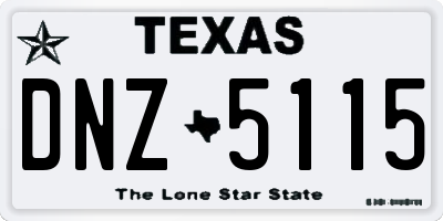 TX license plate DNZ5115