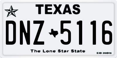 TX license plate DNZ5116