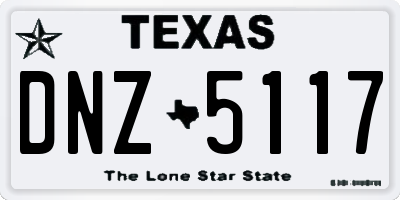 TX license plate DNZ5117
