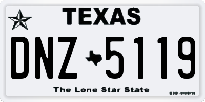 TX license plate DNZ5119