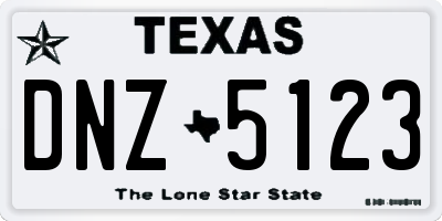 TX license plate DNZ5123