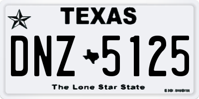 TX license plate DNZ5125