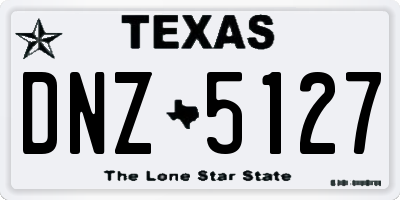 TX license plate DNZ5127