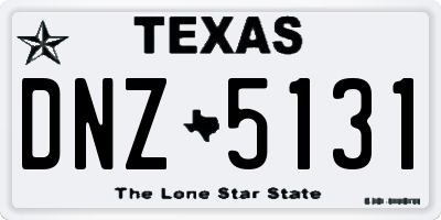TX license plate DNZ5131