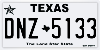 TX license plate DNZ5133